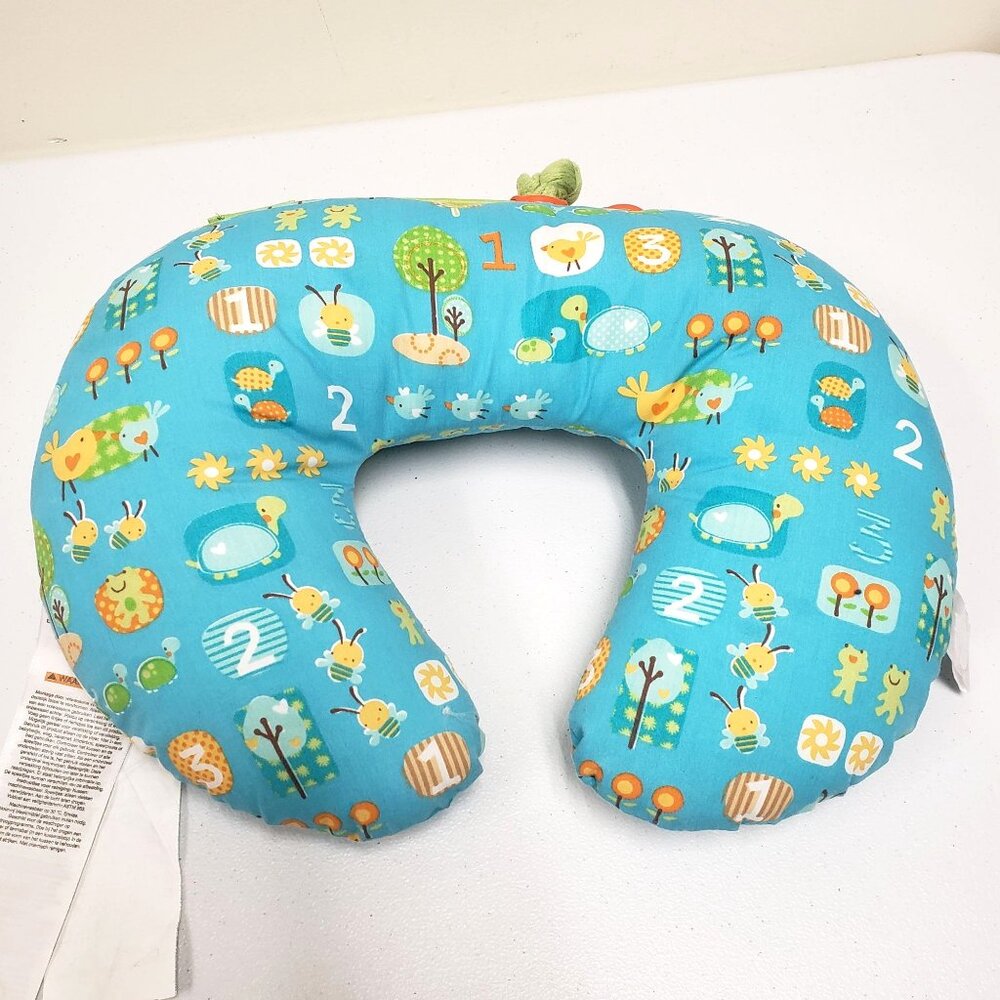 Boppy Tummy Time Pillow Blue Baby Crinkle Book Teether Toy - Picture 2 of 7